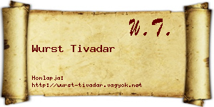 Wurst Tivadar névjegykártya